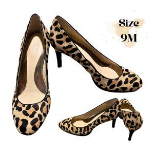Calvin Klein Odette Leopard Print Haircalf Pumps Women’s 9M